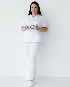 Медичний костюм жіночий Топаз білий +SIZE